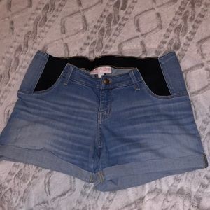 Jean maternity shorts